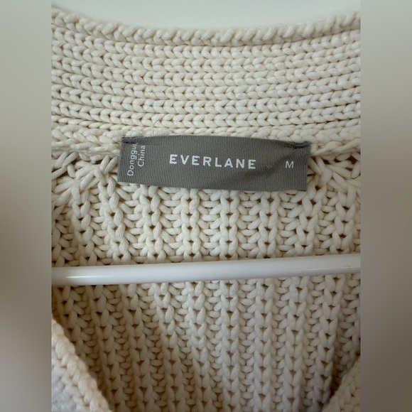Everlane The Texture Cotton Cardigan Ivory Women’s Size M Cotton Blend button up - Picture 12 of 16